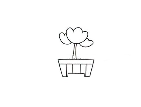 How to draw tulip potted plants