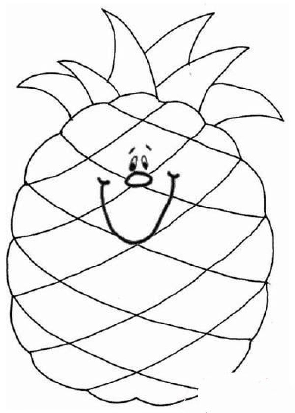 Cartoon pineapple simple strokes picture collection