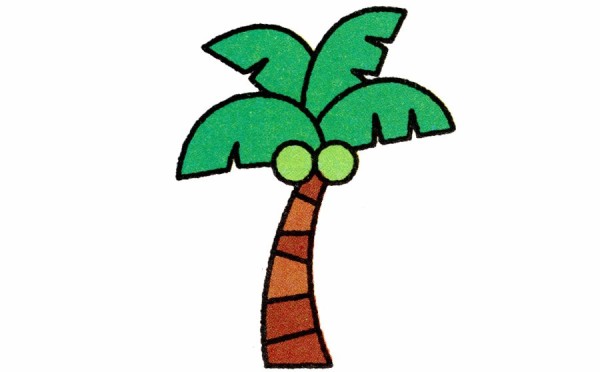 How to draw coconut trees in simple strokes