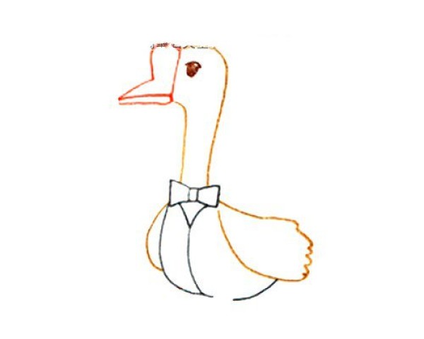 Draw a cute goose in four easy steps