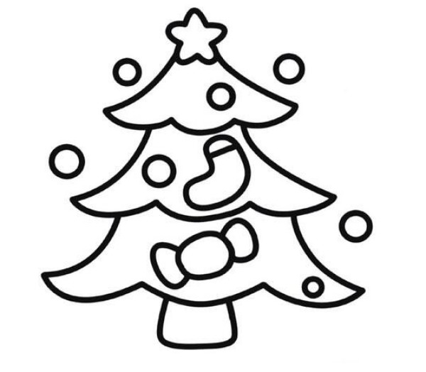 Simple drawing of beautiful Christmas tree