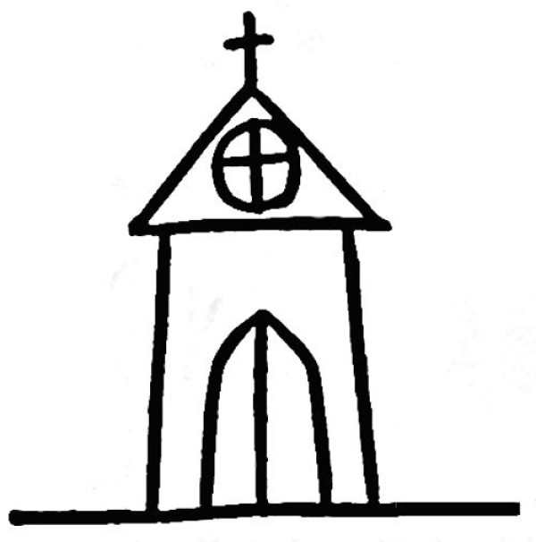 How to draw simple drawings of buildings and churches for children