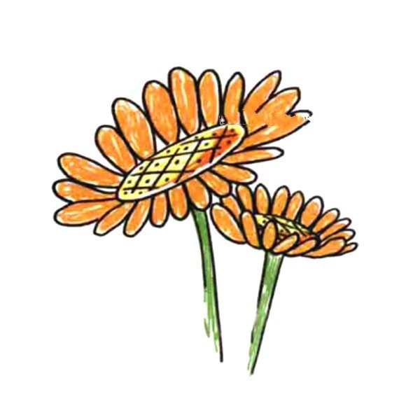 Draw a small flower for yourself, sunflower