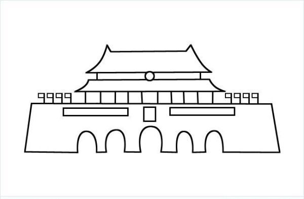 Tiananmen Gate Tower simple strokes