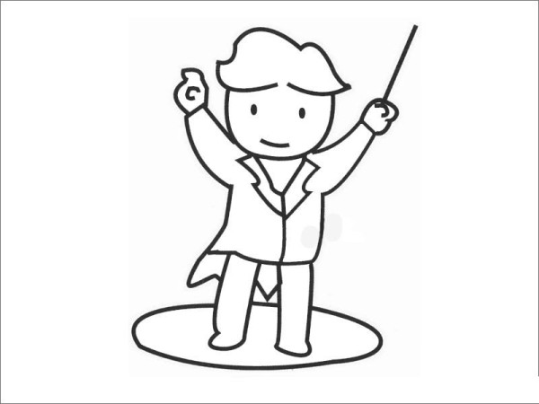 Band conductor simple drawing