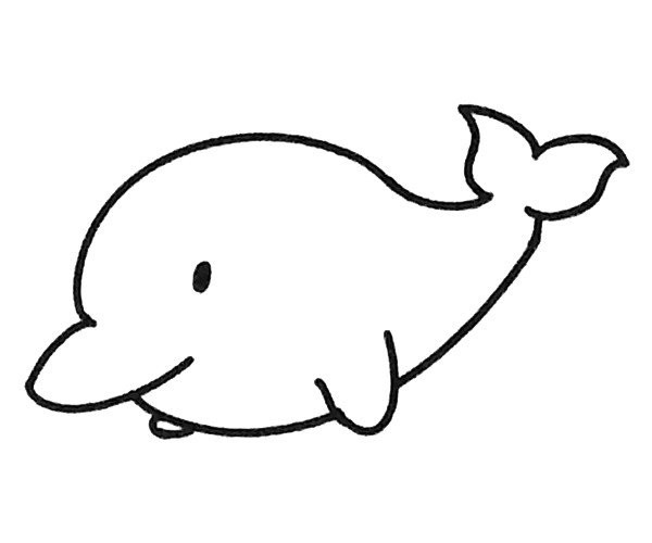 A set of cute dolphin simple drawing pictures