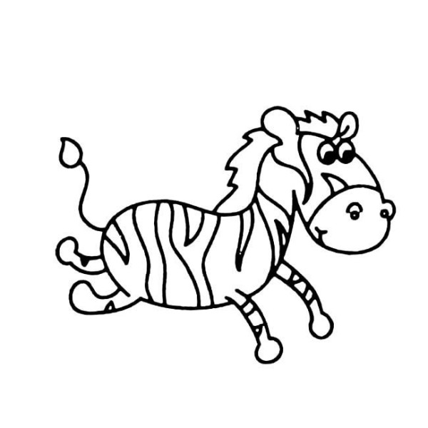 Simple drawing of wild animals cute little zebra