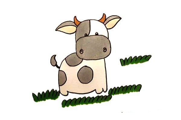 How to draw a small flower cow