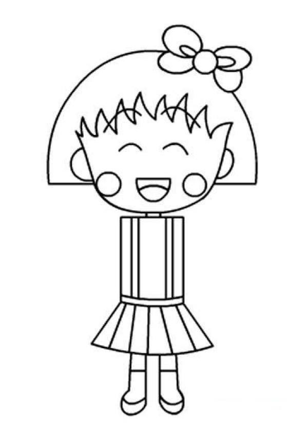 Childrens simple drawing pictures of Chibi Maruko-chan