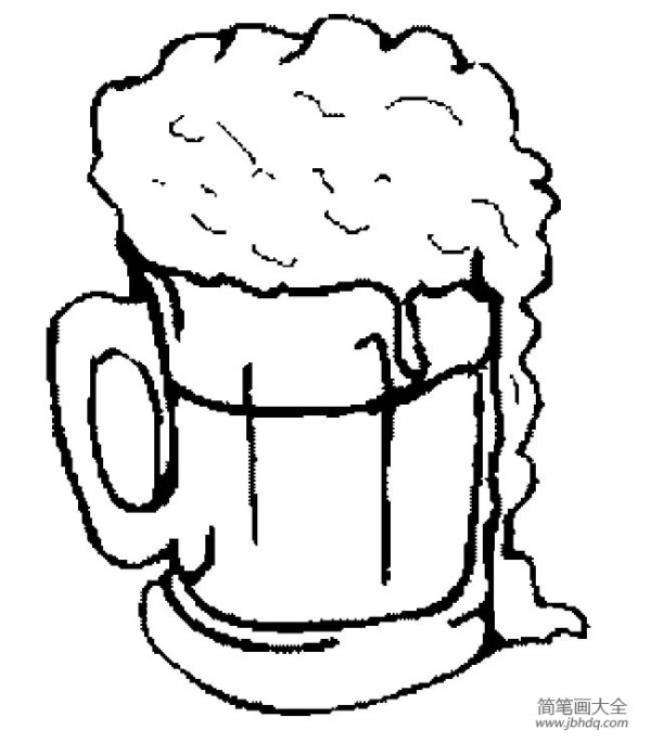 Simple drawing picture of a glass of beer