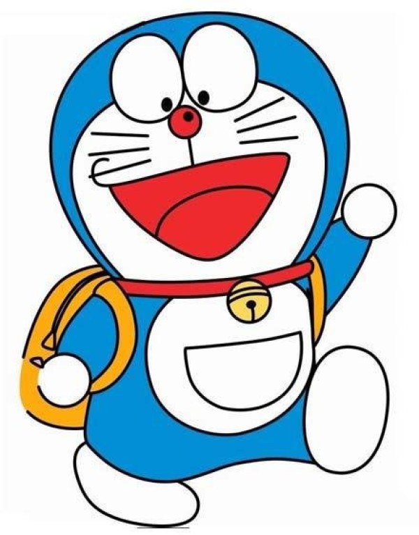 Childrens simple drawing pictures of Doraemon with color