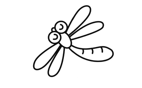 Color dragonfly simple drawing coloring picture