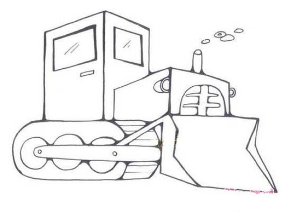 Childrens bulldozer simple drawing picture