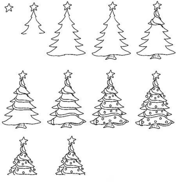 How to draw a simple Christmas tree