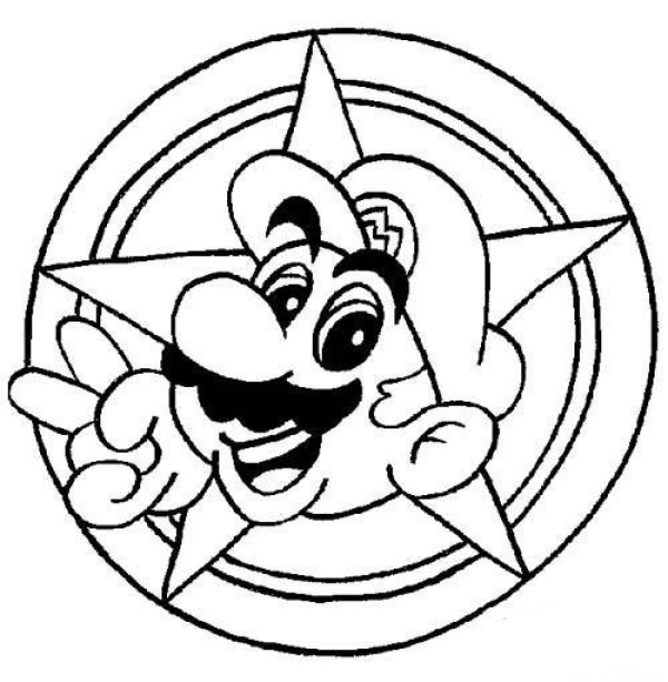 Childrens Super Mario avatar simple drawing picture