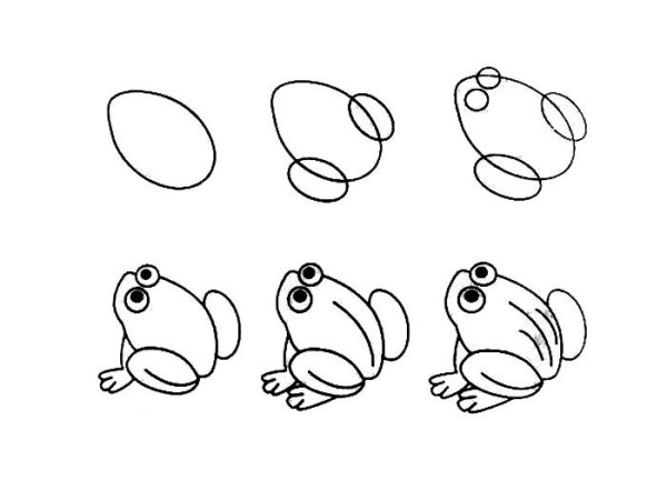 How to draw a simple frog