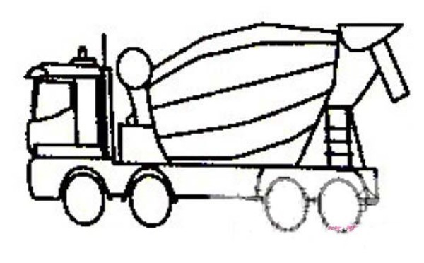 Cement mixer truck simple drawing picture