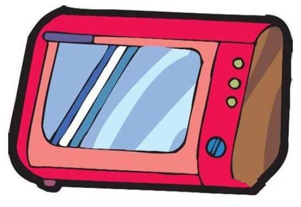 Childrens simple picture of colorful microwave oven