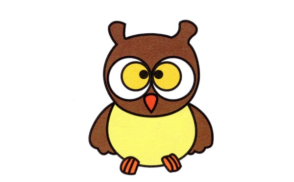 How to draw a simple owl for children