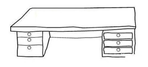 Simple drawing picture of bosss desk