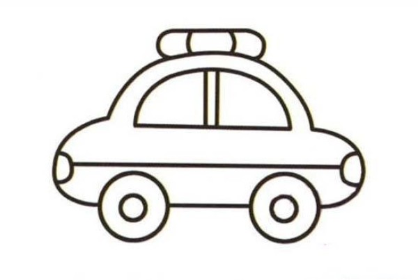 Childrens simple drawing picture of small police car