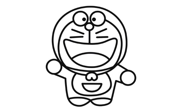 Cute Doraemon simple drawing color picture