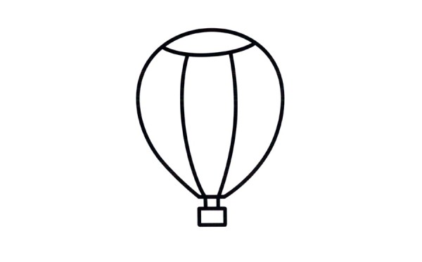 Color hot air balloon simple drawing coloring tutorial