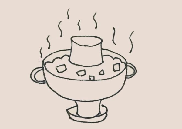 Simple drawing of hot pot