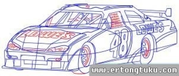 Nascar F1 racing simple drawing steps