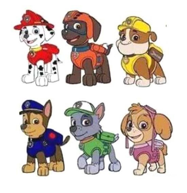 A complete collection of pictures of childrens simple drawings of colored Paw Patrol