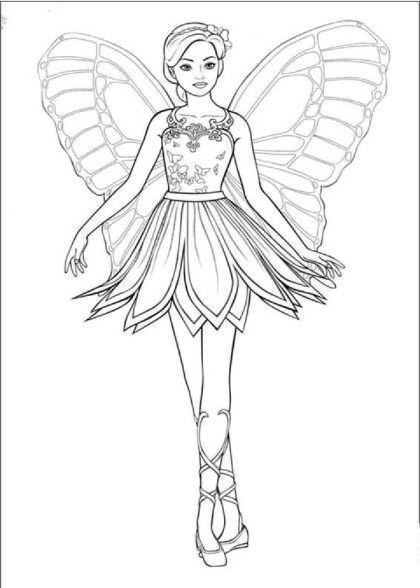 Barbie Princess Fairy Simple Drawing Picture