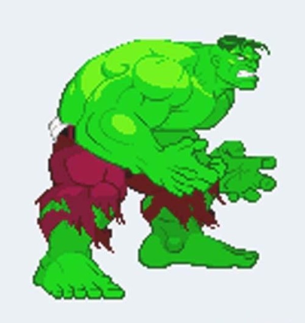 Colored Hulk side simple drawing picture