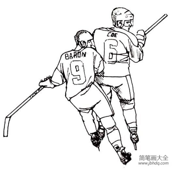 Advanced simple drawing of hockey