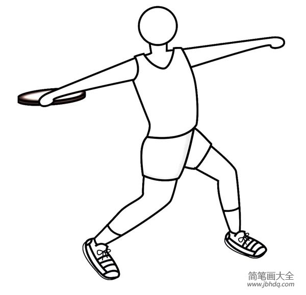 Sports meeting track and field simple drawing discus