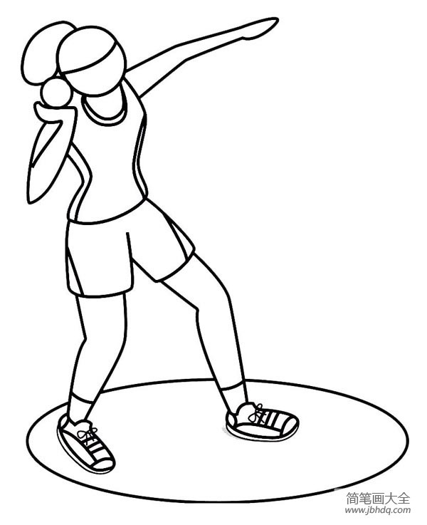 Olympic-themed simple drawing of shot put