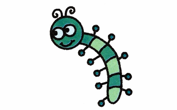 How to draw cute caterpillar with simple strokes