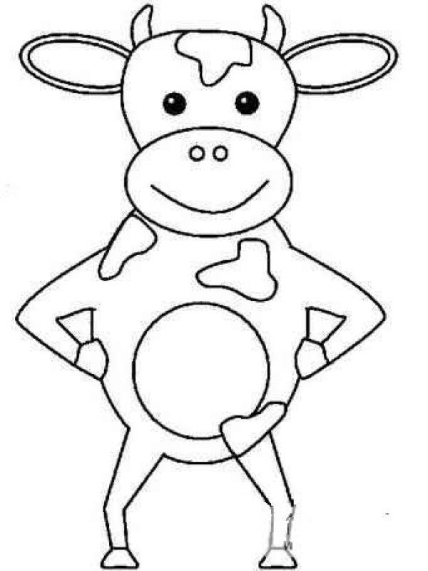 Simple drawing of strong cow