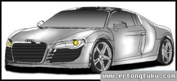 Audi R8 luxury car simple drawing steps