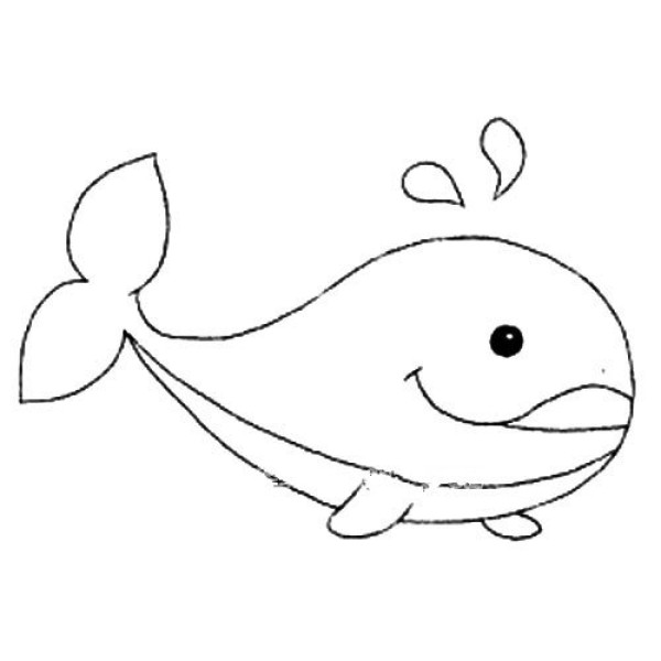 Animal simple drawing whale