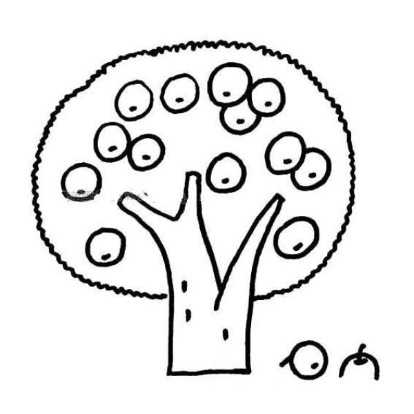 Simple drawing of apple tree picture