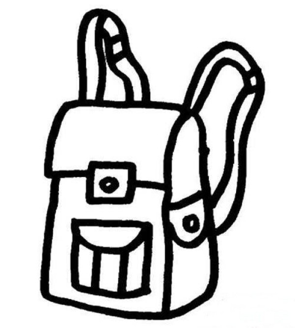 Simple drawing picture of childrens backpack