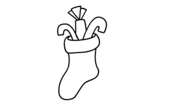 Simple drawing method of Christmas stockings