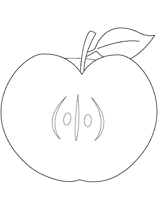 Cut apple simple drawing picture