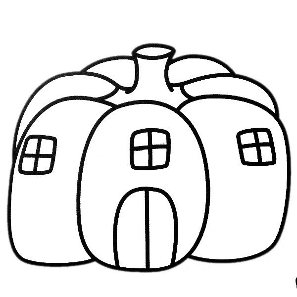 Toddlers learn to draw a pumpkin house