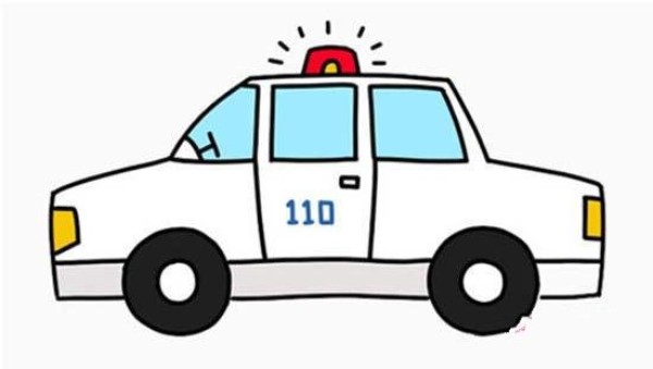 110 police car simple drawing picture