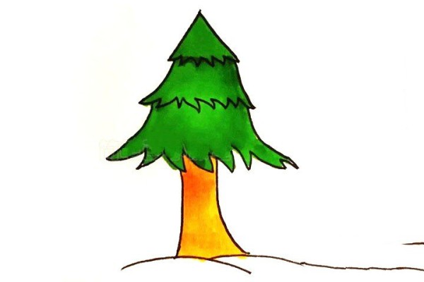 How to draw a simple pine tree