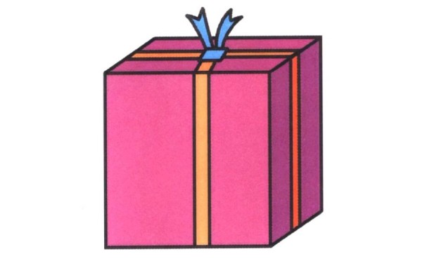 How to draw birthday gift box with simple strokes