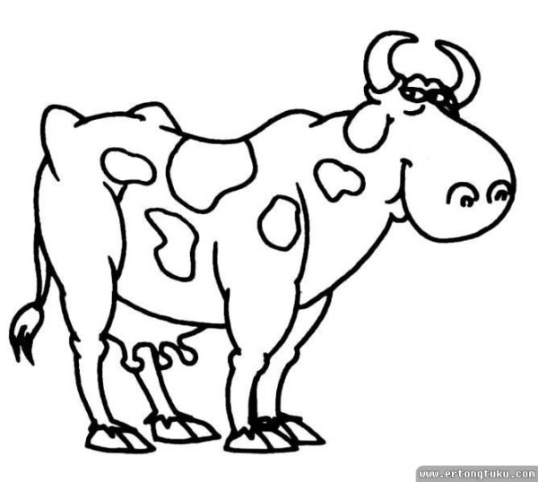 Cartoon cow simple drawing material