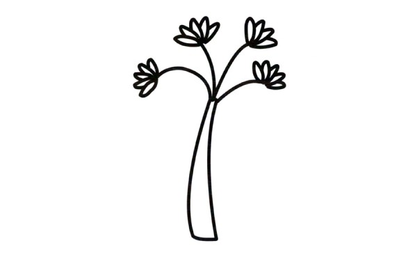 Green cartoon small tree simple drawing coloring method