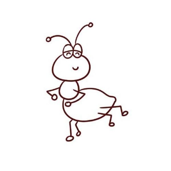 Simple animal drawing tutorial, step-by-step diagram of how to draw ants